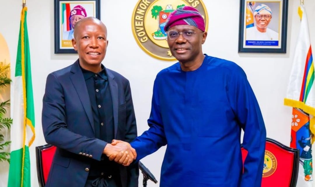 Sanwo-Olu Welcomes South Africa’s EFF President Julius Malema to Lagos House